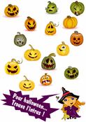 Citrouilles rigolotes &agrave; retrouver pour Halloween